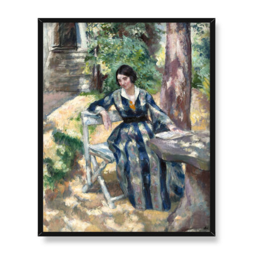 Wojciech Weiss Portret Ireny w ogrodzie 40x50 w RAMIE