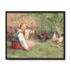 Adam Setkowicz Dziewczynka z kurami 50×40