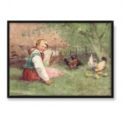 Adam Setkowicz Dziewczynka z kurami 70×50