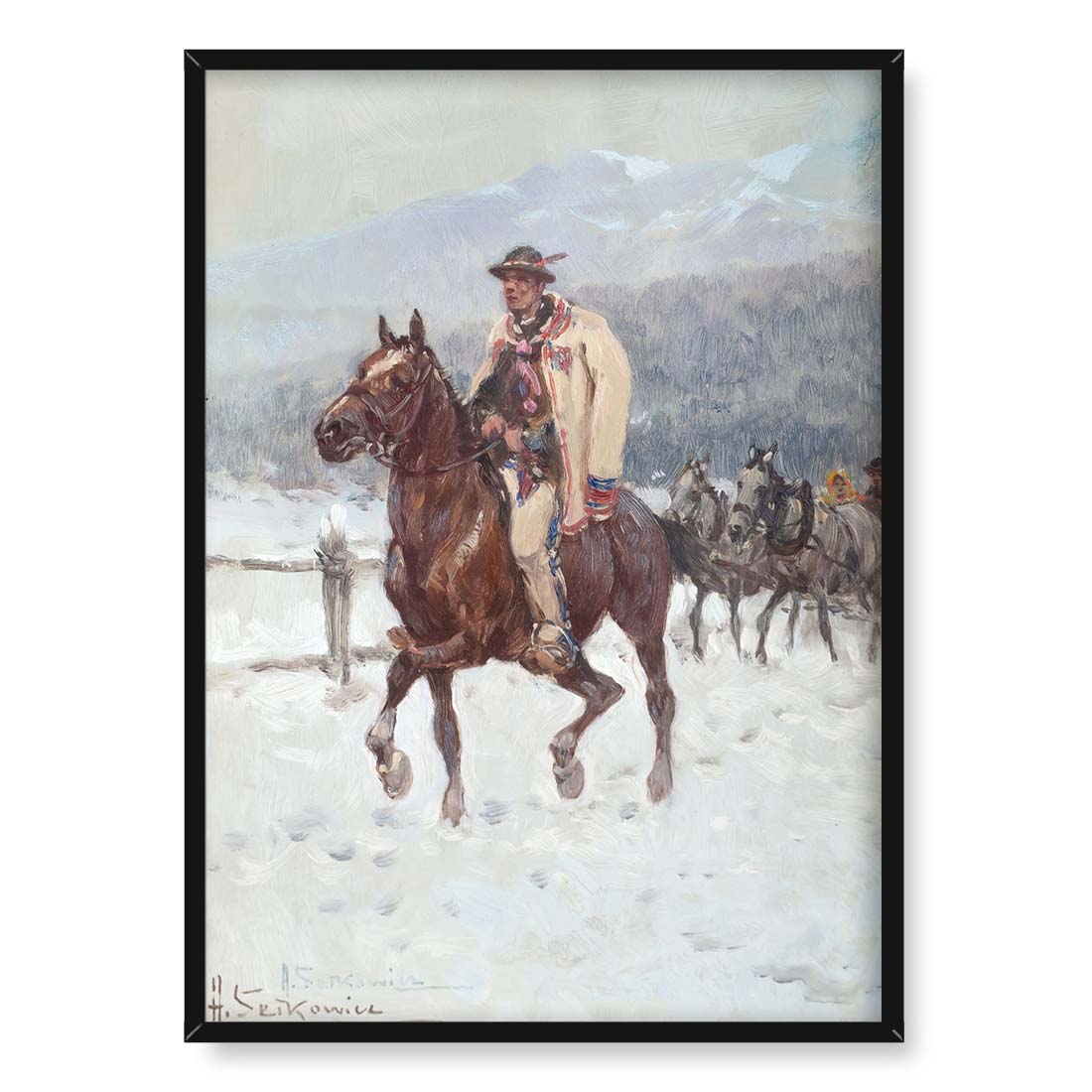 Adam Setkowicz Góral na tle Tatr 50x70
