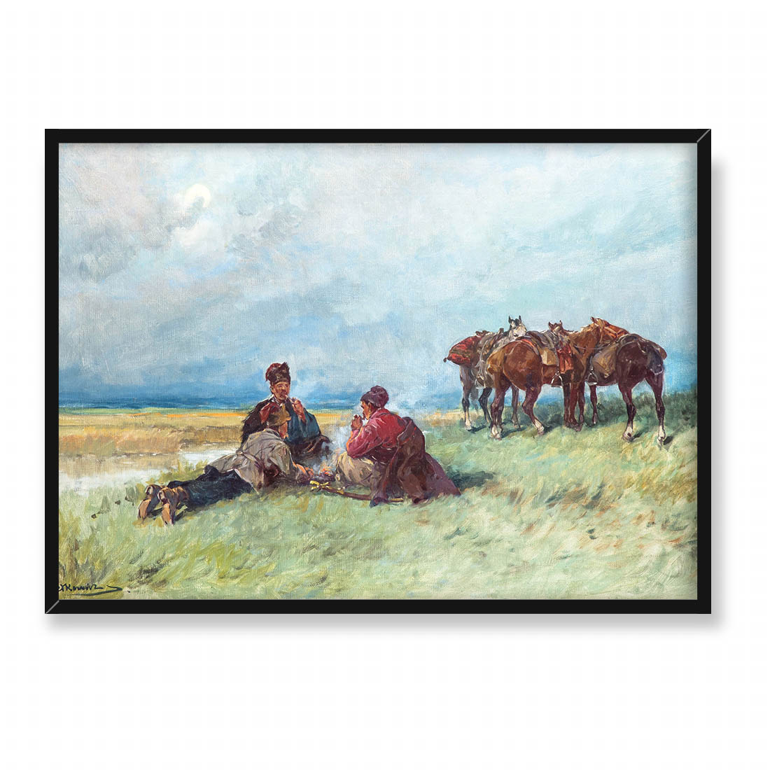 Adam Setkowicz Kozacy na stepie 70x50