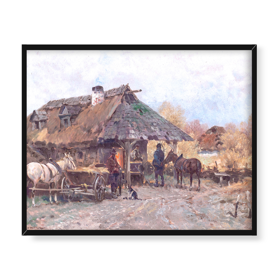 Adam Setkowicz Przy chacie 50x40