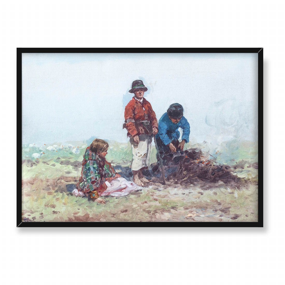 Adam Setkowicz Przy ognisku 70x50