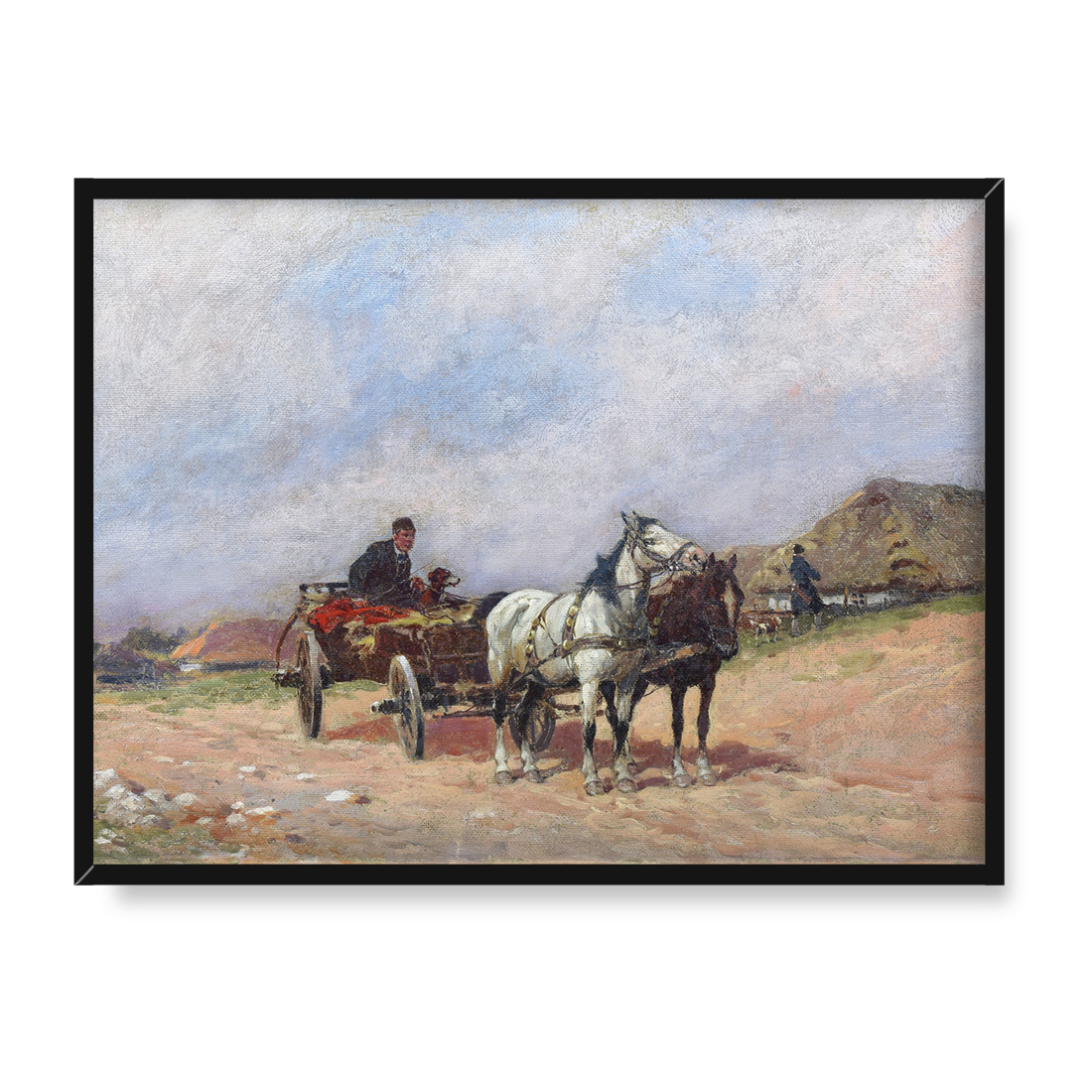 Adam Setkowicz Wóz na wiejskiej drodze 30x40