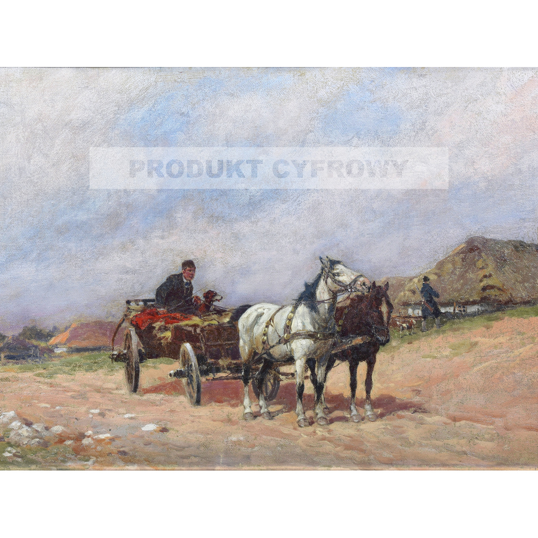 Adam Setkowicz Wóz na wiejskiej drodze — produkt cyfrowy do pobrania