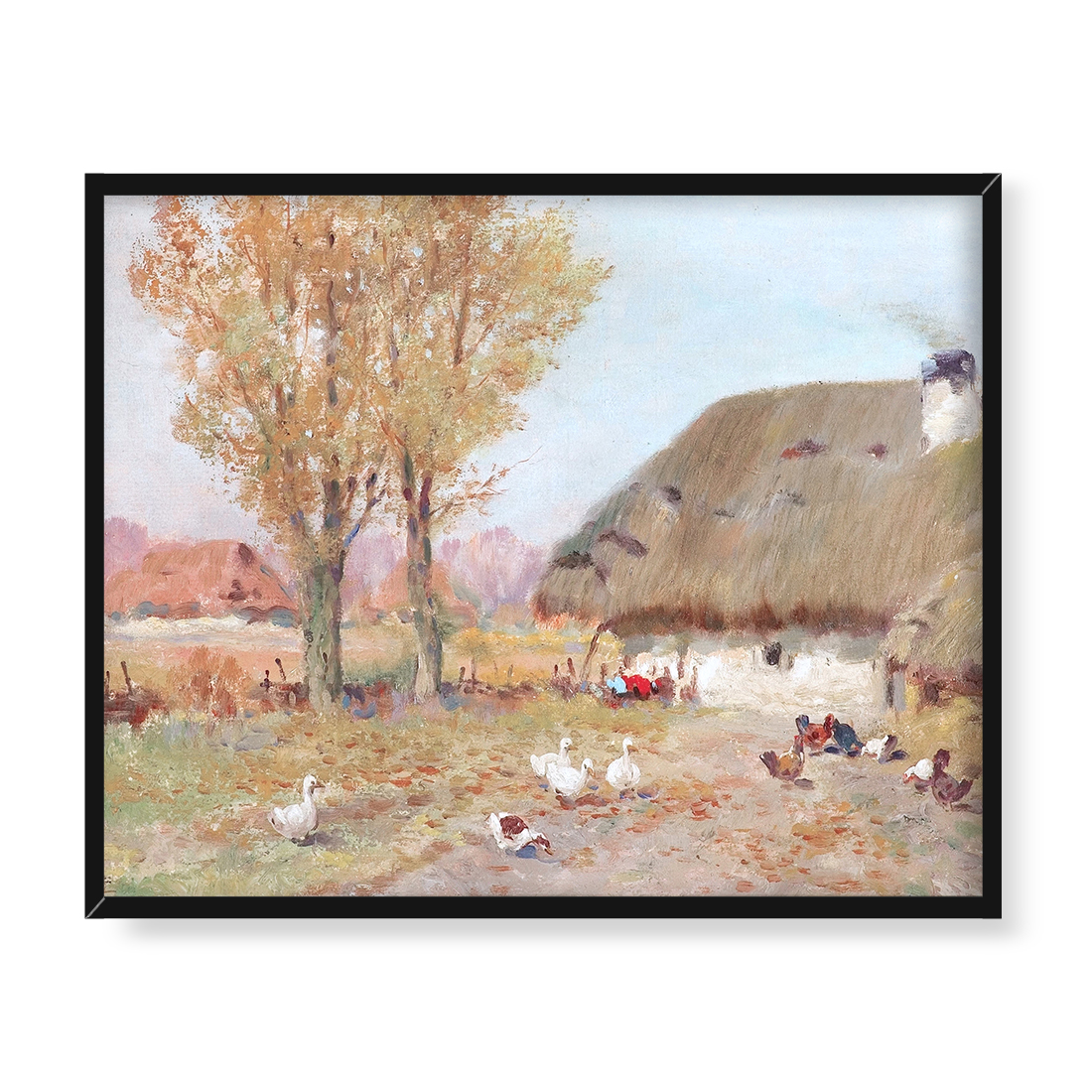 Adam Setkowicz Zagroda z kurami 50x40