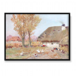 Adam Setkowicz Zagroda z kurami 70×50