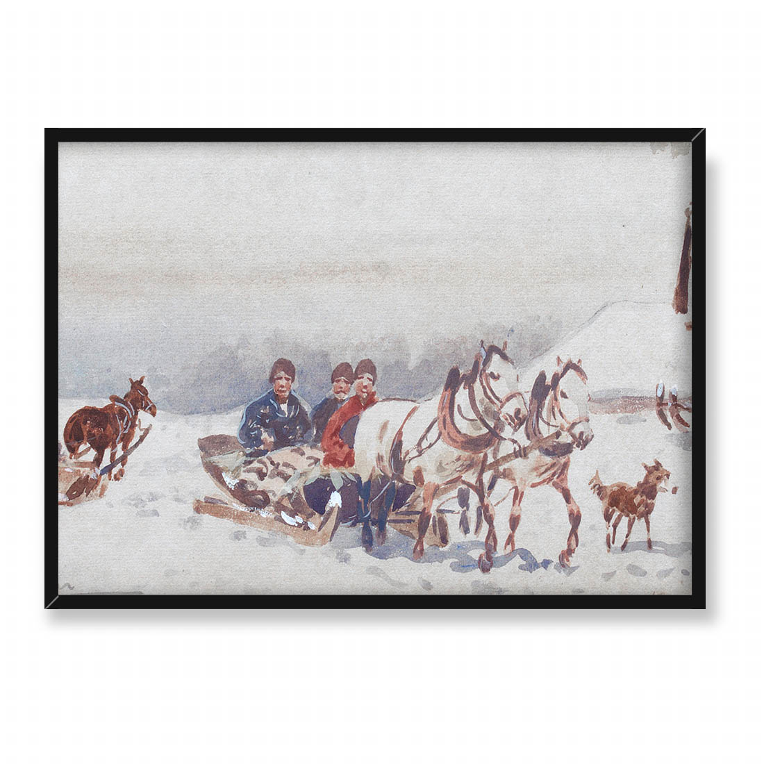 Adam Setkowicz Zimowy zaprzęg 70x50