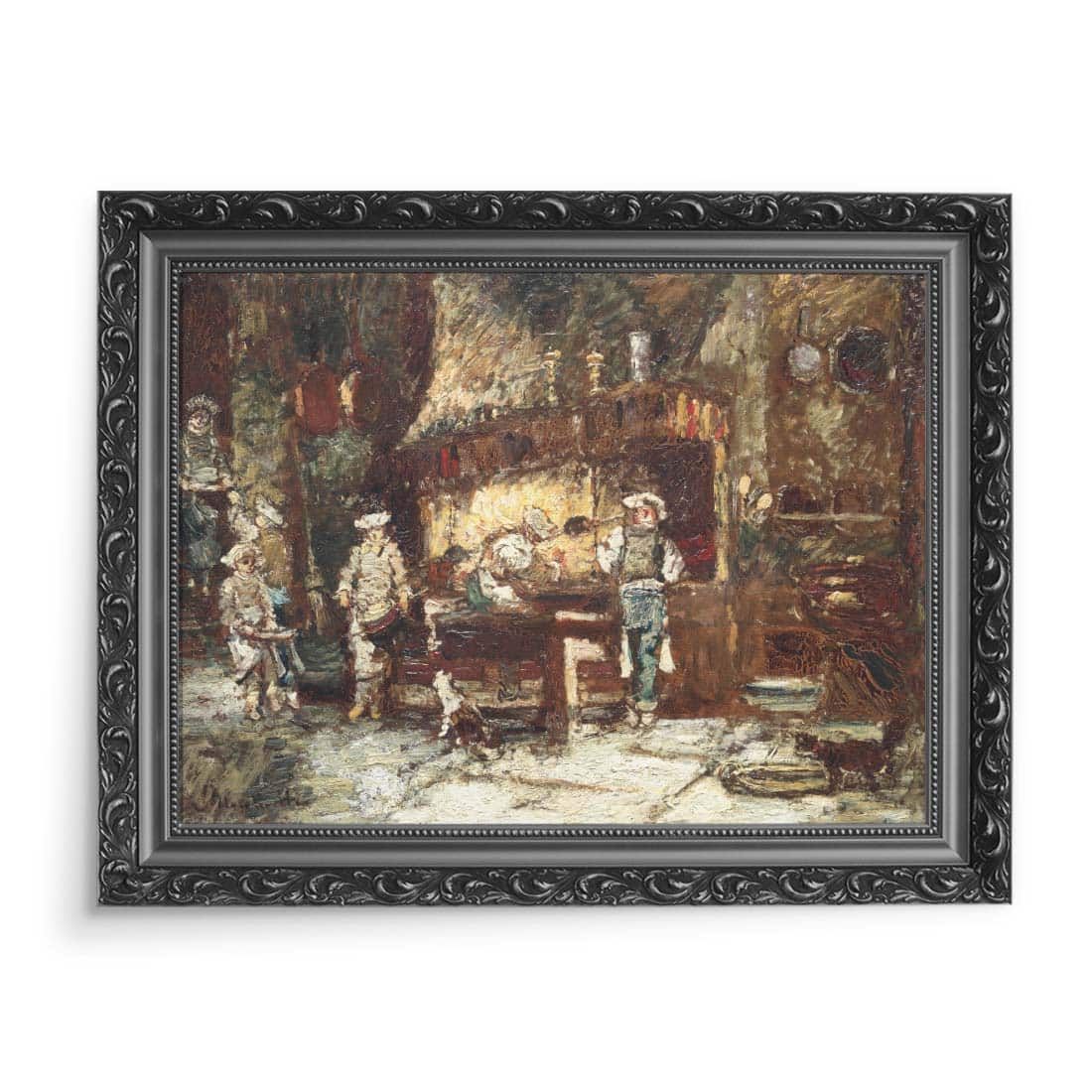 Adolphe Monticelli Kuchnia w Rotisserie des Deux Paons 70x50