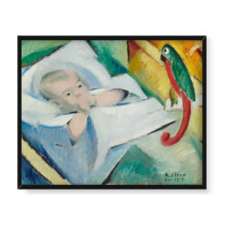 Agnes Cleve-Jonand Mały chłopiec z papugą 50×40