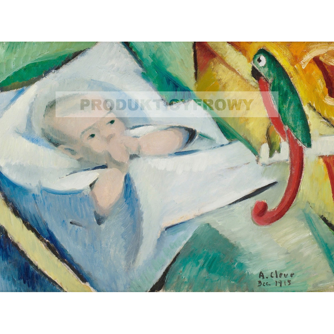 Agnes Cleve-Jonand Mały chłopiec z papugą — produkt cyfrowy do pobrania