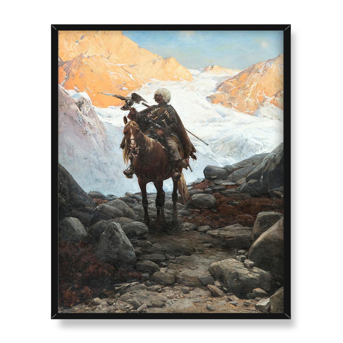 Alfred Wierusz-Kowalski Czerkies sokolnik 40x50 w RAMIE