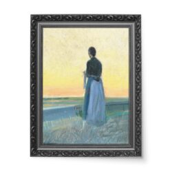 Anna Ancher Młoda kobieta stojąca w zachodzącym słońcu wydruk na płótnie 50×70