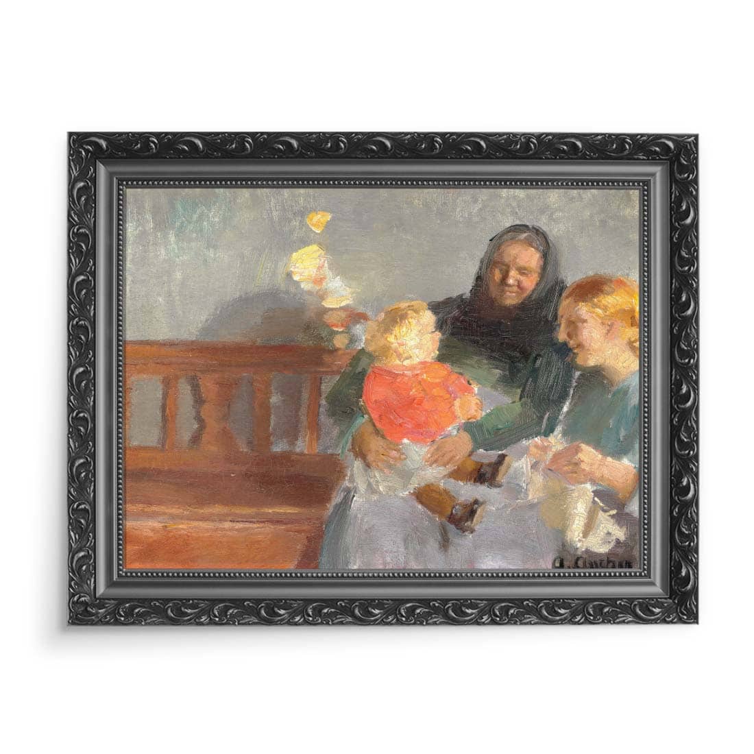 Anna Ancher Wnętrze z trzema generacjami 70x50