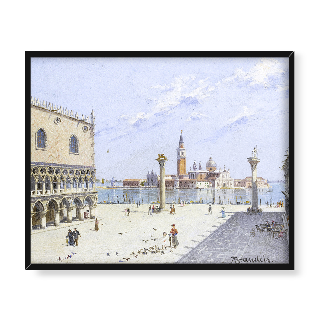 Antonietta Brandeis Piazzetta Pałac Dożów Wenecja 50x40 w RAMIE