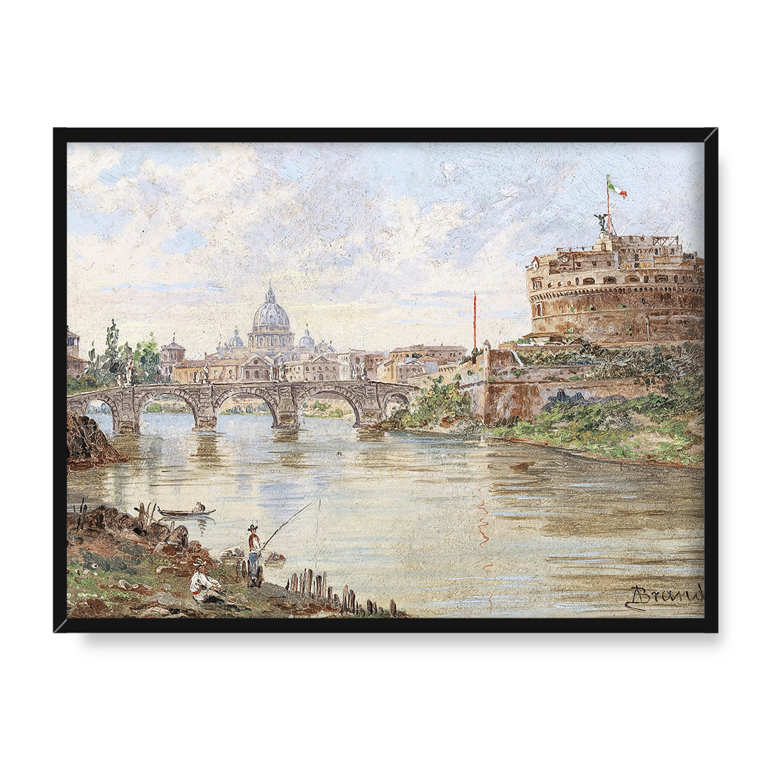 Antonietta Brandeis Rzym z Zamkiem Anioła 40x30