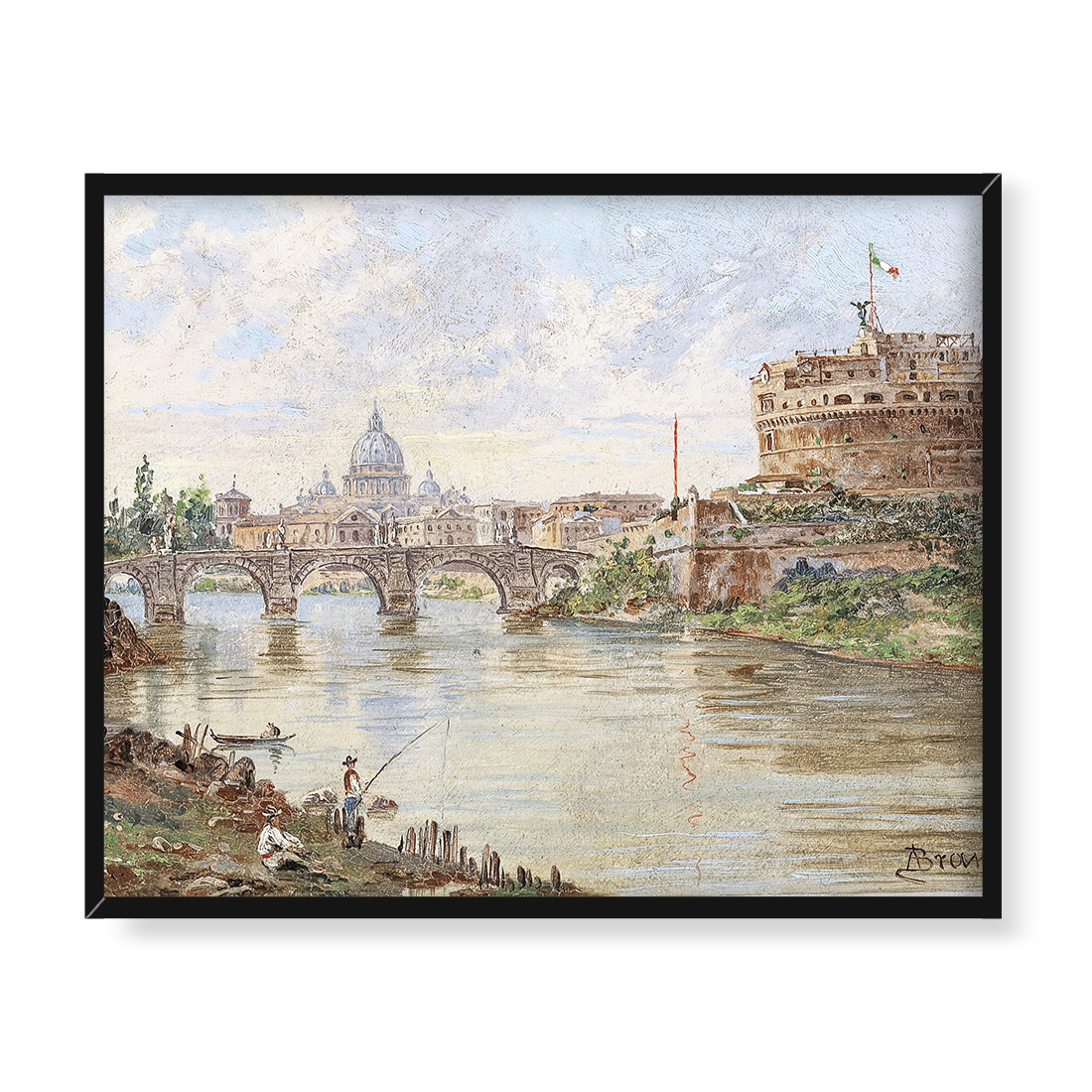 Antonietta Brandeis Rzym z Zamkiem Anioła 50x40