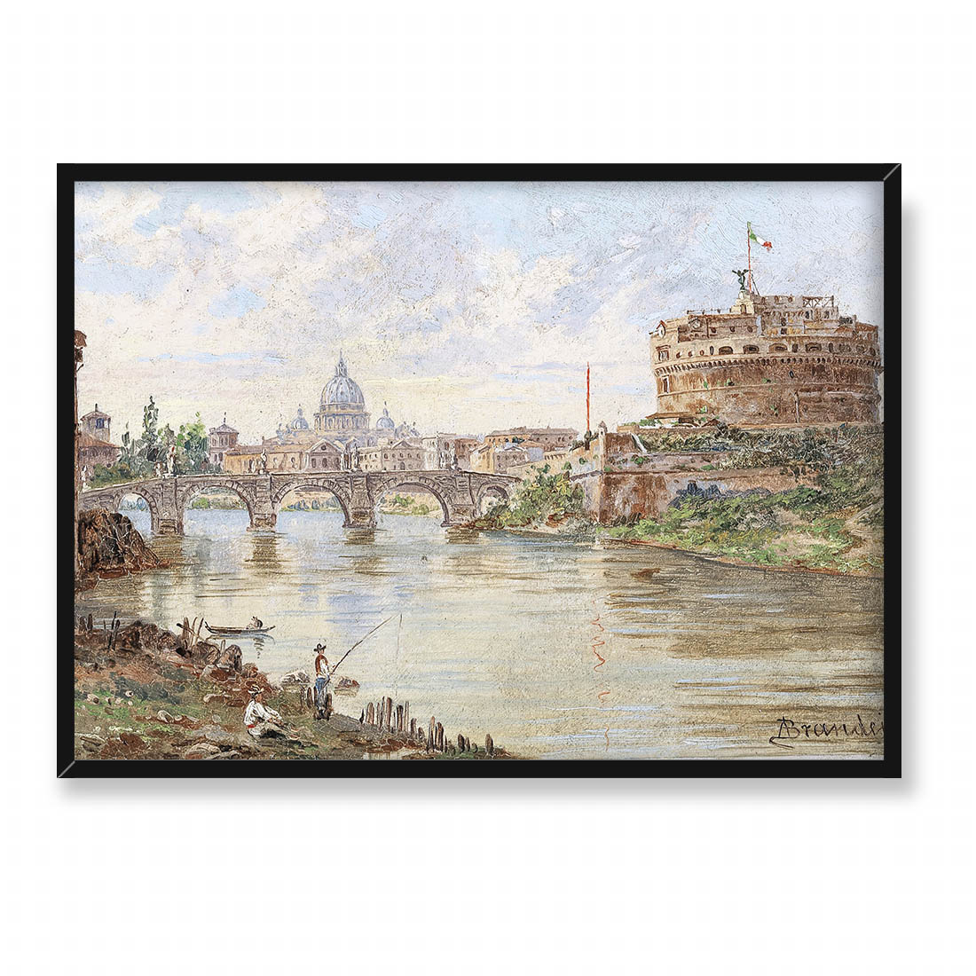 Antonietta Brandeis Rzym z Zamkiem Anioła 70x50