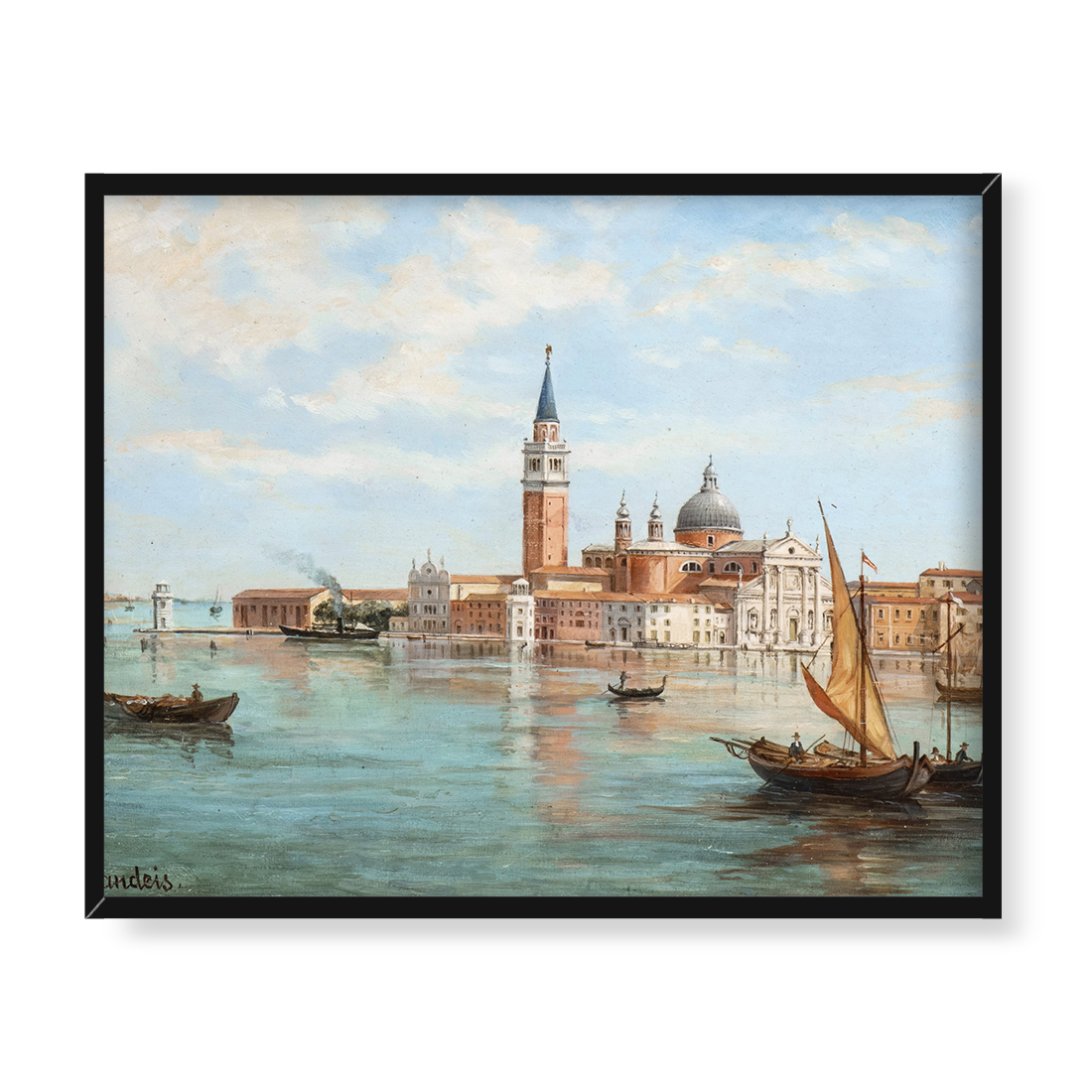Antonietta Brandeis Widok na kanał w Wenecji 50x40 w RAMIE