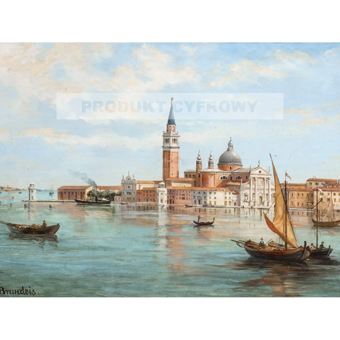Antonietta Brandeis Widok na kanał w Wenecji — produkt cyfrowy do pobrania