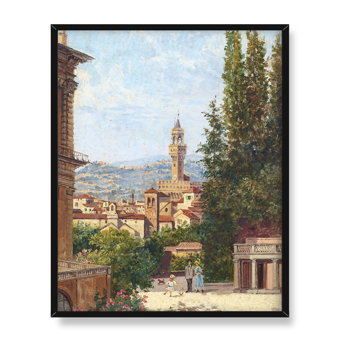 Antonietta Brandeis Widok na Palazzo Vecchio z ogrodu Boboli 40x50 w RAMIE