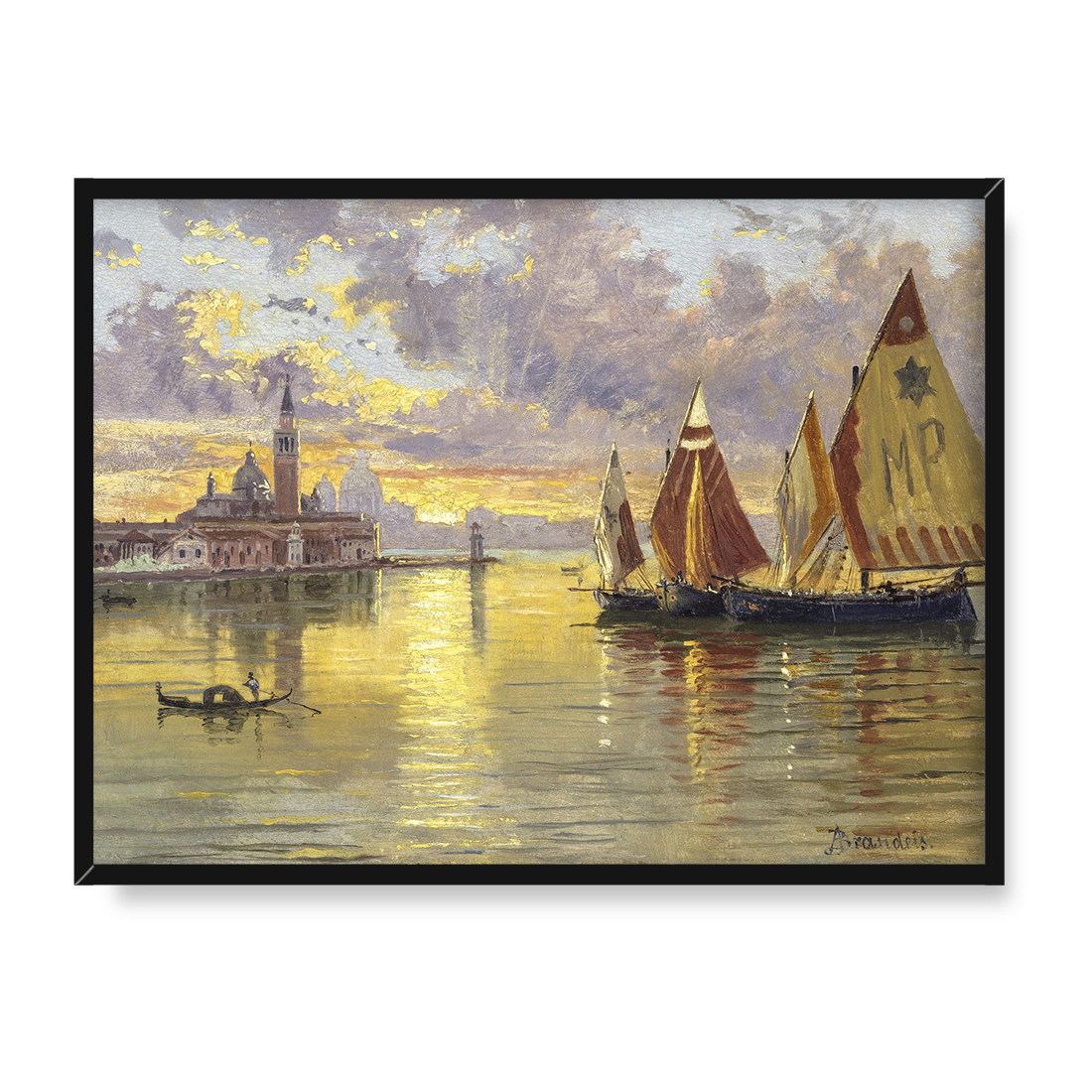 Antonietta Brandeis Zachód słońca nad Giudeccą Wenecja 40x30 w RAMIE