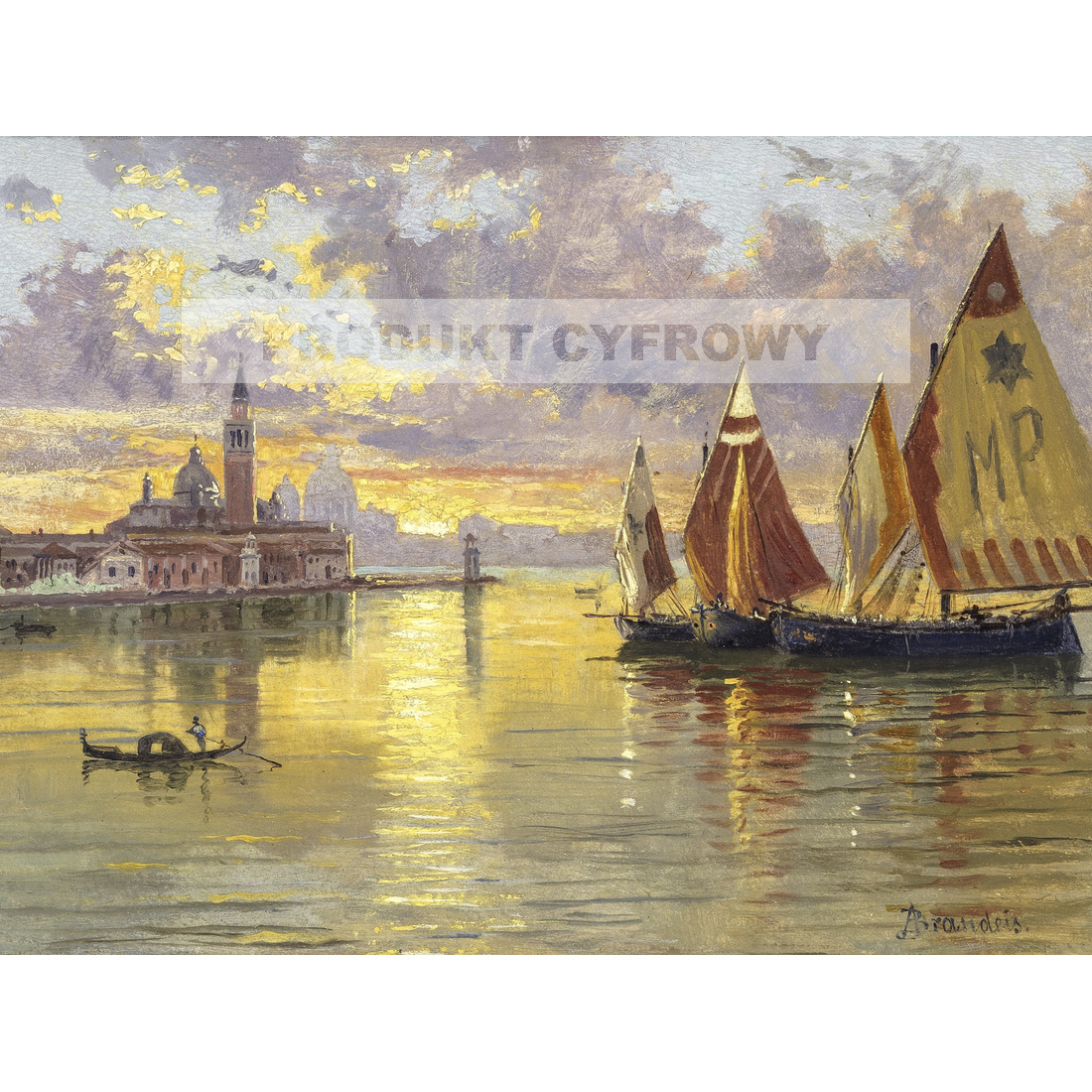 Antonietta Brandeis Zachód słońca nad Giudeccą Wenecja — produkt cyfrowy do pobrania