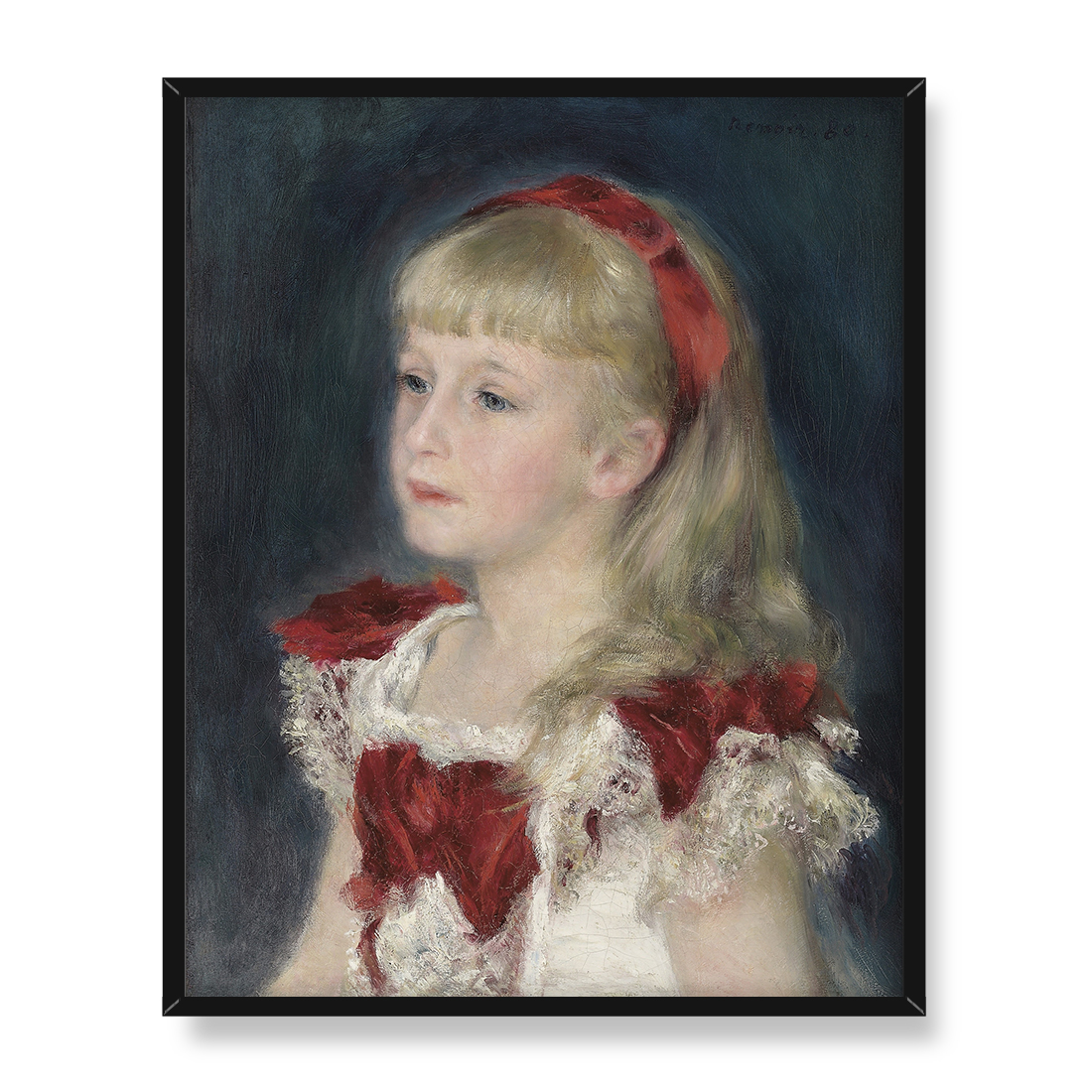 Auguste Renoir Panna Grimprel z czerwoną wstążką 40x50 w RAMIE