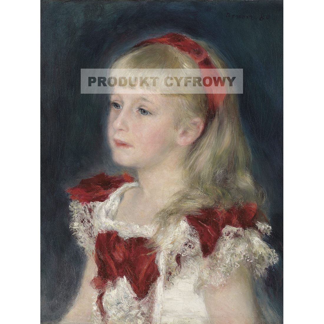 Auguste Renoir Panna Grimprel z czerwoną wstążką — produkt cyfrowy do pobrania