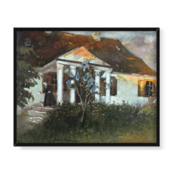 Bronisława Rychter-Janowska Dworek w zachodzącym słońcu 50×40