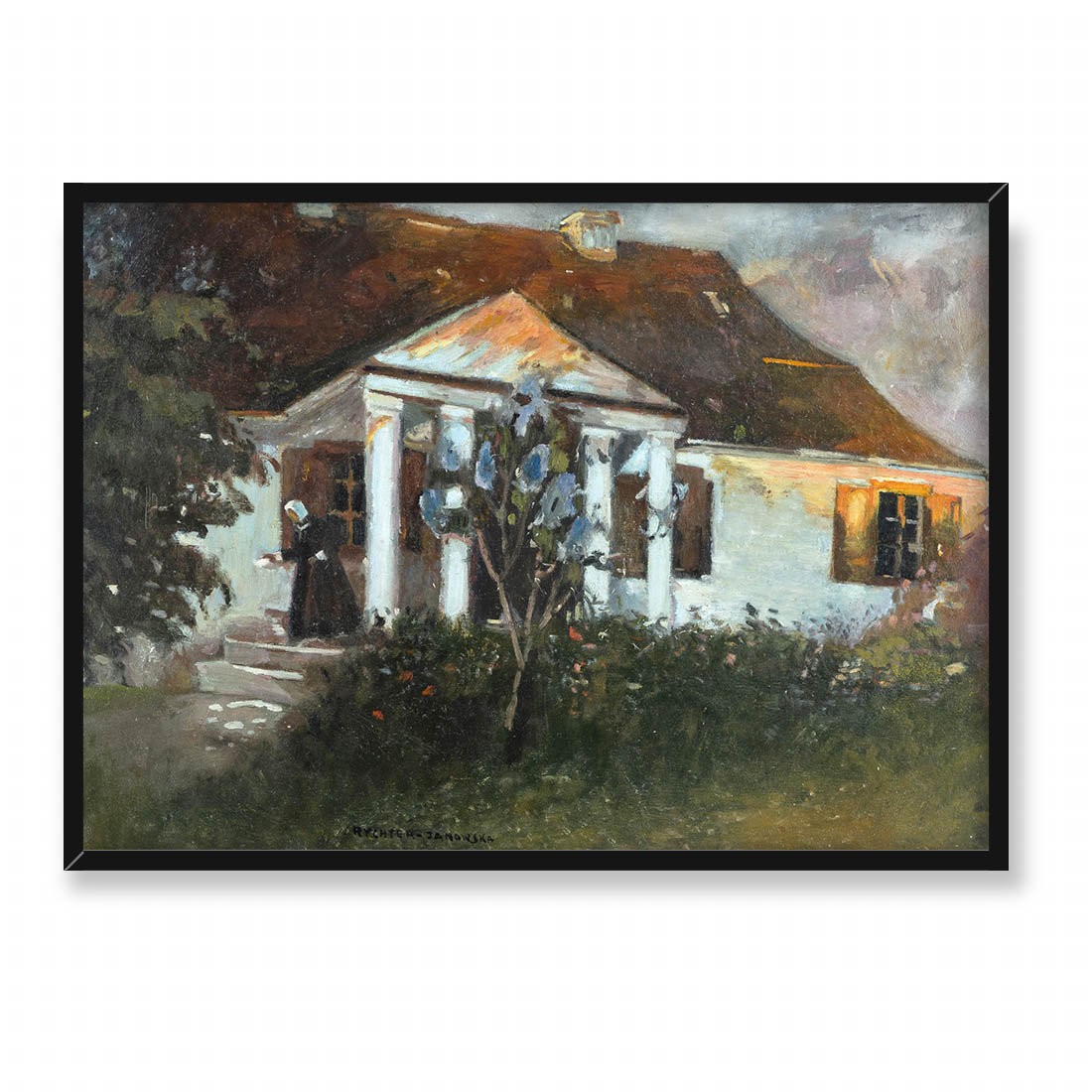 Bronisława Rychter-Janowska Dworek w zachodzącym słońcu 70x50