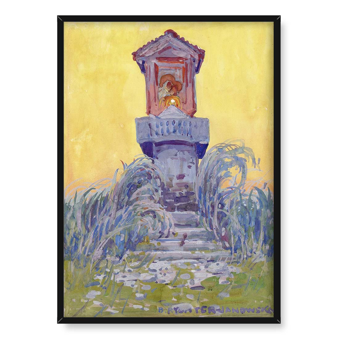 Bronisława Rychter-Janowska Przydrożna kapliczka 50x70