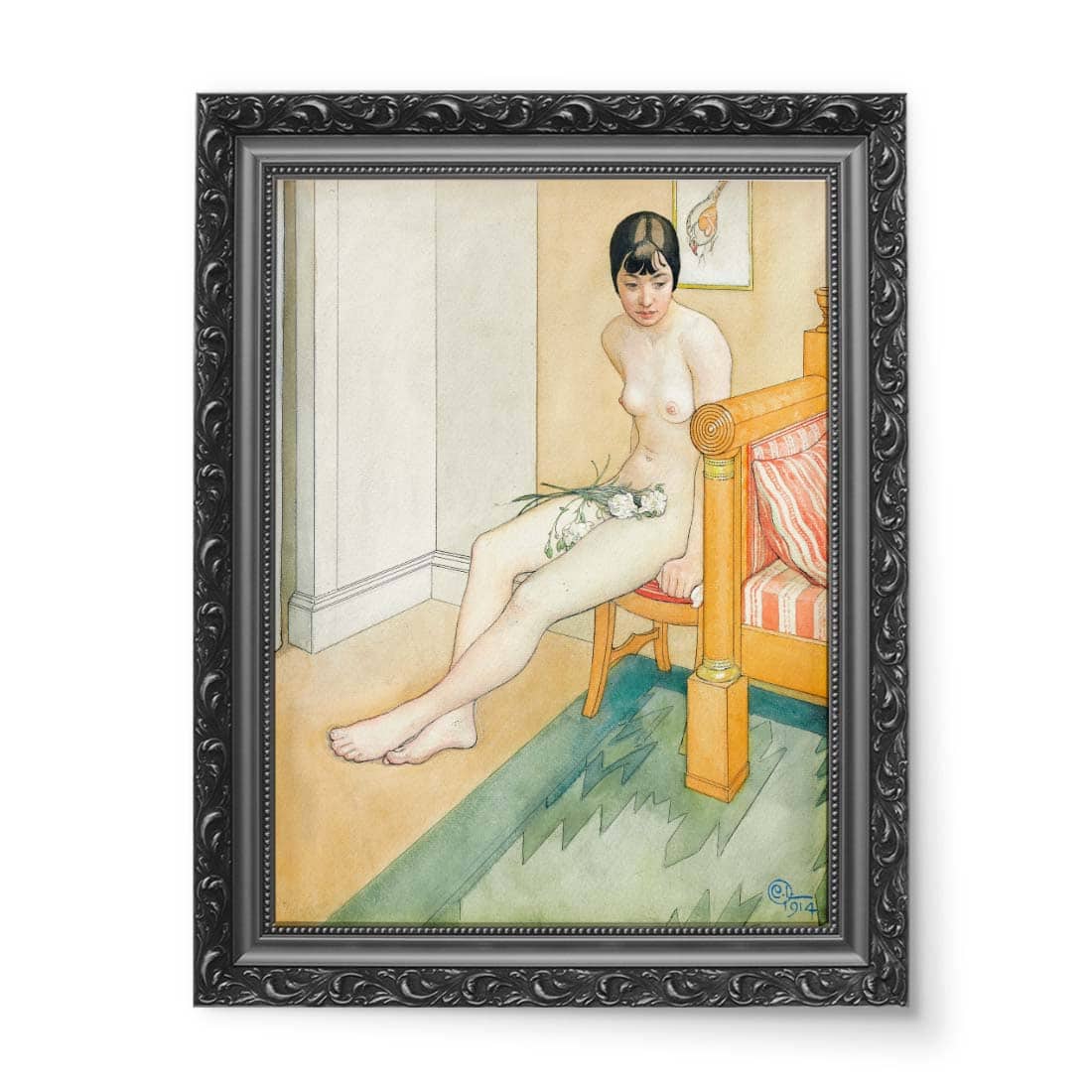 Carl Larsson Japońska naga modelka wydruk na płótnie 50x70