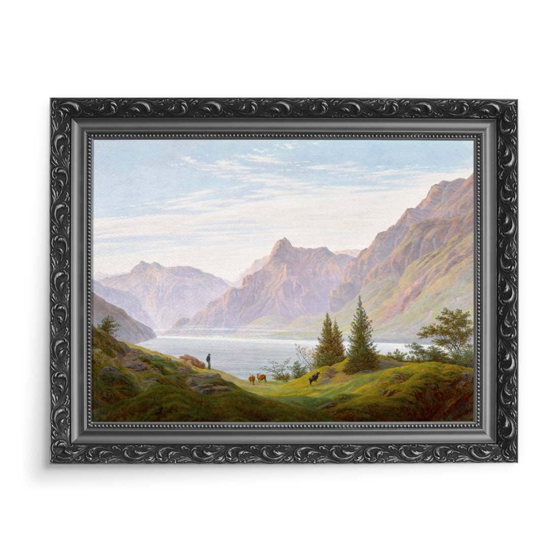 Caspar David Friedrich Krajobraz z górskim jeziorem o poranku 70x50