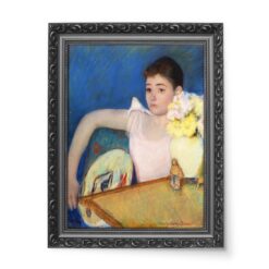 Cassatt Mary Dziewczyna w różu z wachlarzem wydruk na płótnie 50×70