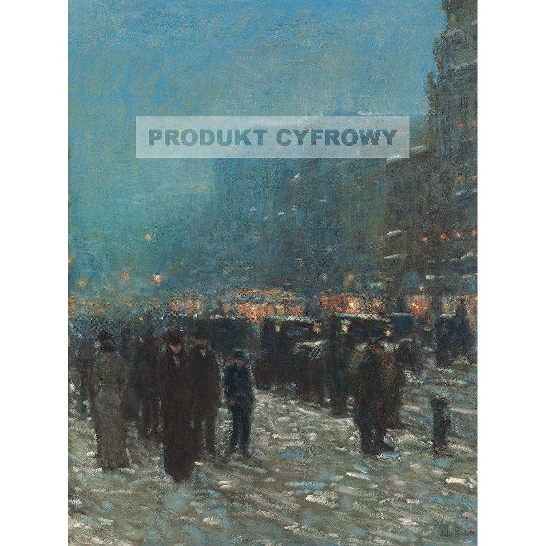 Childe Hassam Broadway i 42 ulica — produkt cyfrowy do pobrania