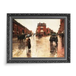 Childe Hassam Deszczowy dzień Boston 70×50