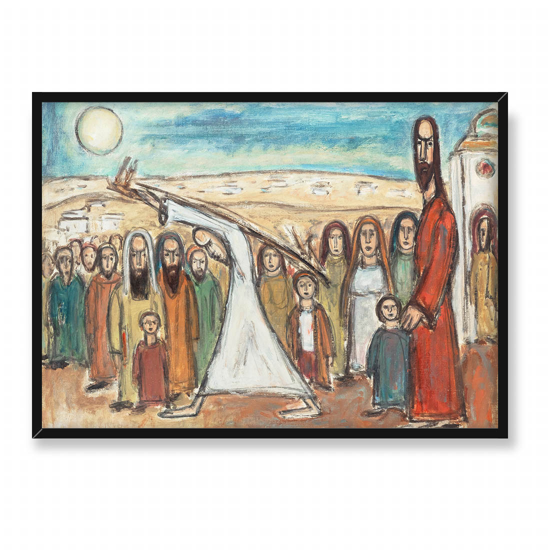 Dawid Kirszenbaum Uzdrowienie scena biblijna 70x50