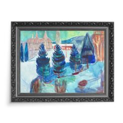 Edvard Munch Czerwony dom i świerki 2 70×50