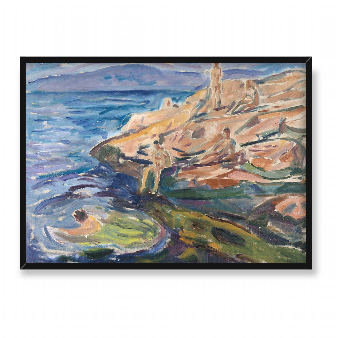 Edvard Munch Kąpiący się mężczyźni na skałach 2 70x50