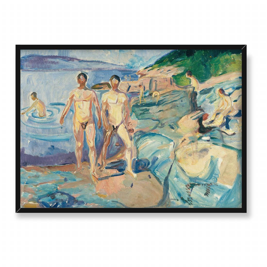 Edvard Munch Kąpiący się mężczyźni na skałach 70x50