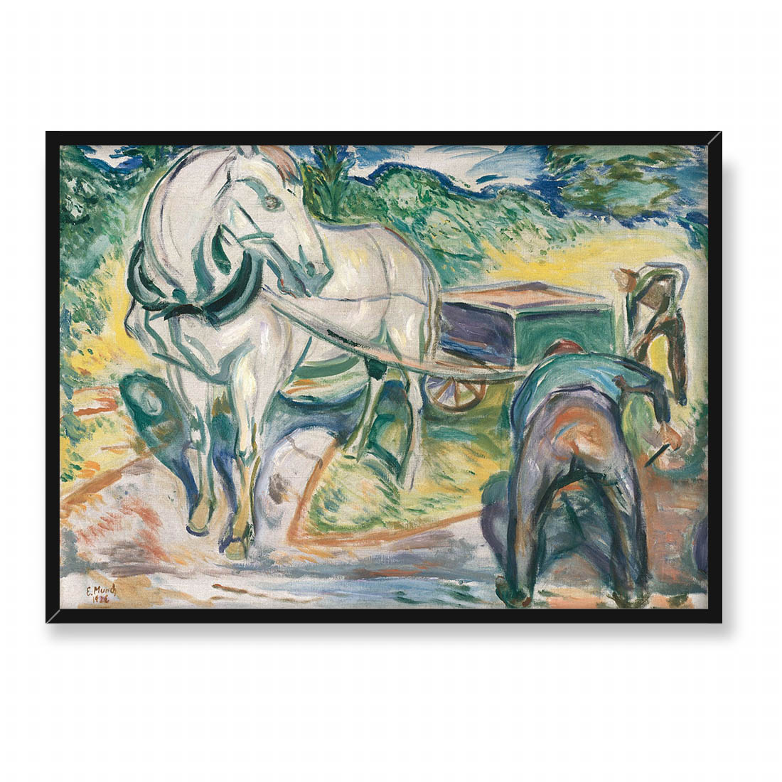 Edvard Munch Kopiący mężczyźni z koniem i wozem 2 70x50