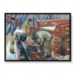 Edvard Munch Murarze przy pracy przy budynku pracowni 70×50