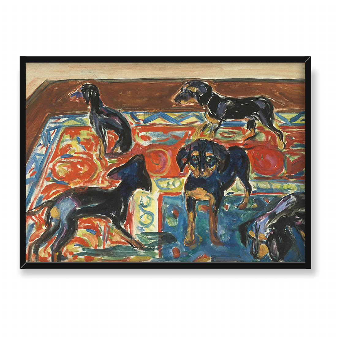 Edvard Munch Pięć szczeniąt na dywanie 70x50
