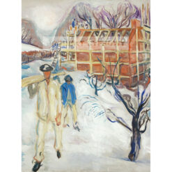 Edvard Munch Robotnicy budowlani na śniegu — produkt cyfrowy do pobrania