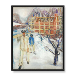 Edvard Munch Robotnicy budowlani na śniegu 40×50