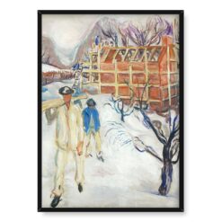 Edvard Munch Robotnicy budowlani na śniegu 50×70