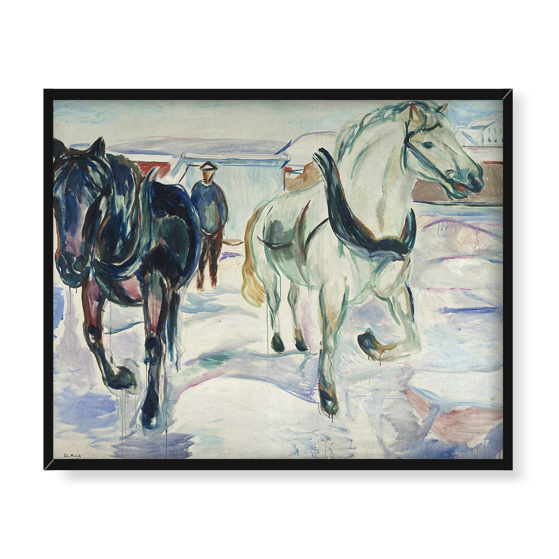 Edvard Munch Zaprzęg w śniegu 50x40 w RAMIE