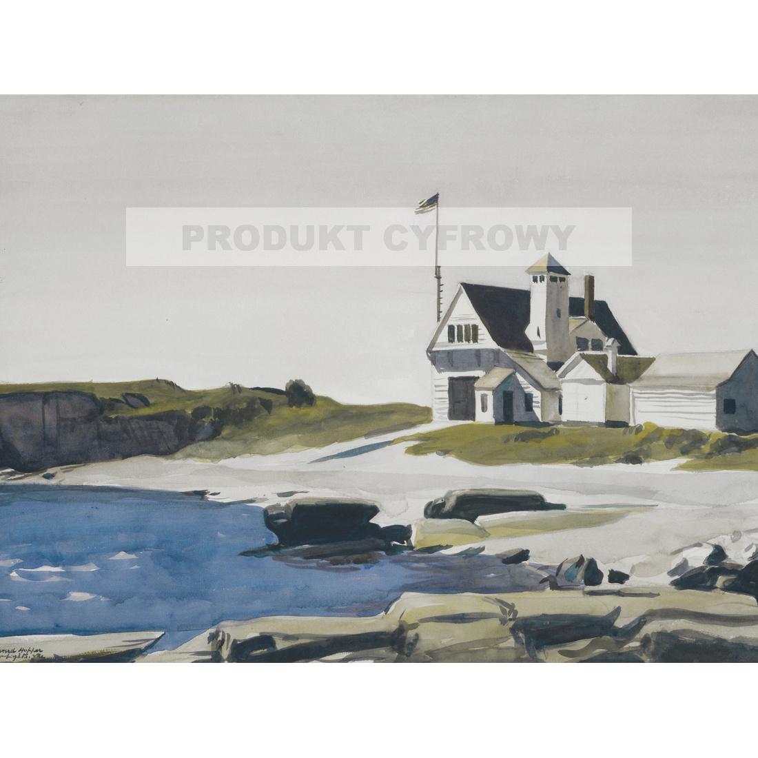 Edward Hopper Stacja Straży Wybrzeża Two Lights Maine — produkt cyfrowy do pobrania