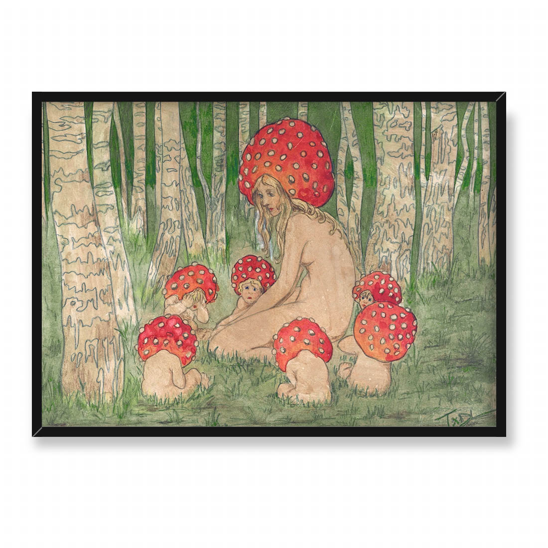 Edward Okuń Matka Muchomor i jej dzieci 70x50